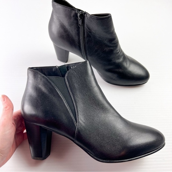 David Tate Booties womens 9.5 Black Pikie Leather Ankle Boots Winter Fashion - Picture 10 of 14